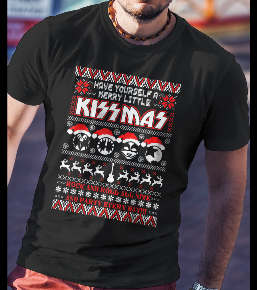 KISS Merry Little KISSmas Rock And Roll All Nite And Party Every Day T-Shirt