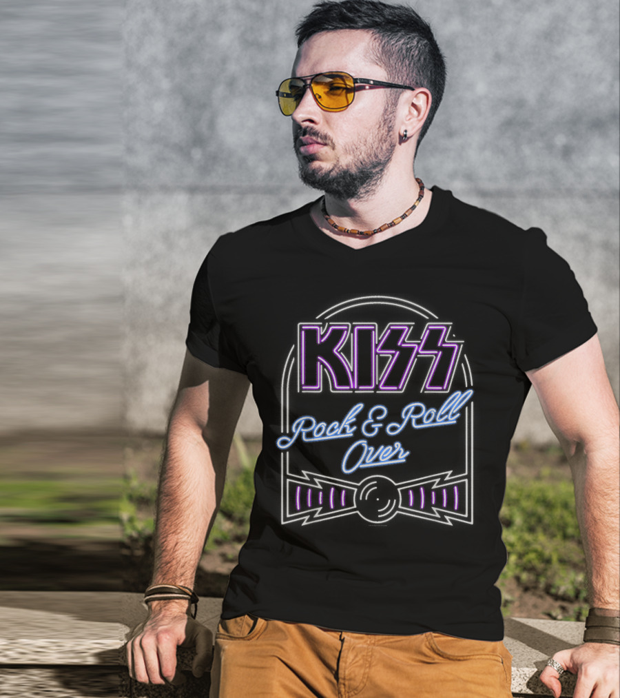 KISS Rock And Roll Over Neon T-Shirt