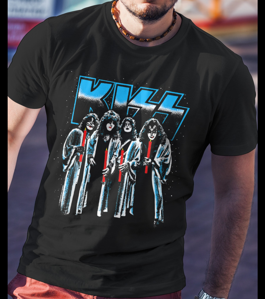 KISS Not So Silent Night Band Members Candle T-Shirt