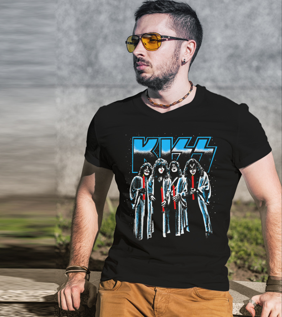KISS Not So Silent Night Band Members Candle T-Shirt
