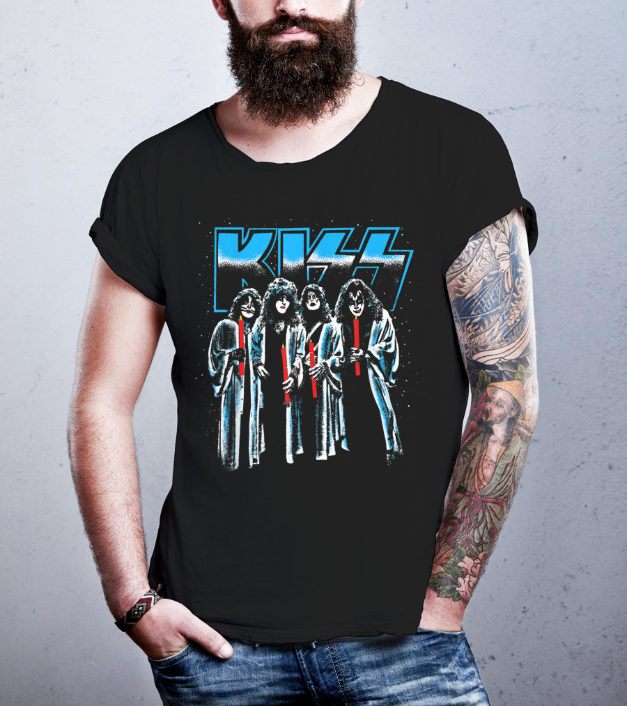 KISS Not So Silent Night Band Members Candle T-Shirt