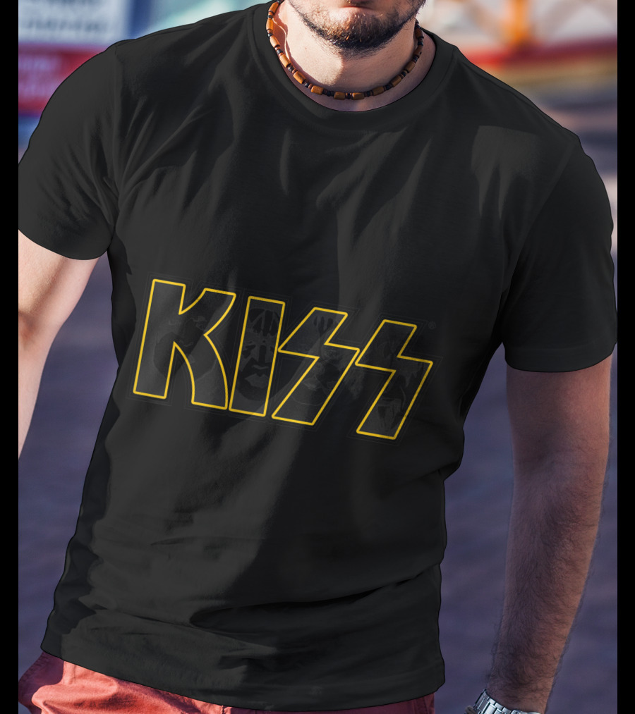 KISS Reason To Live Band Logo Black And Yellow T-Shirt