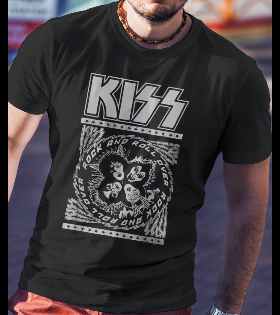 KISS Rock And Roll Over Iconic Band Members Spiral T-Shirt