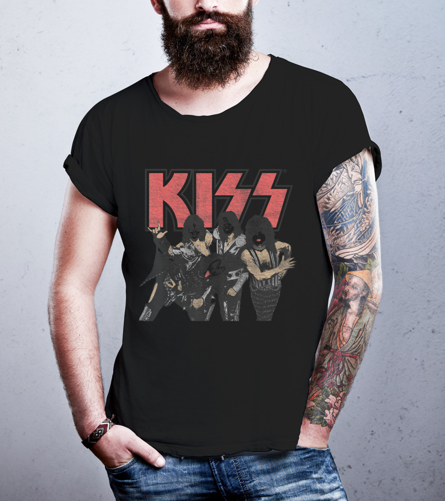 KISS Shout It Out Loud Classic Band Members Group Image T-Shirt