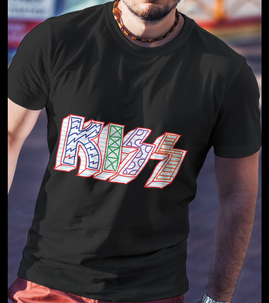 KISS Colorful Sketch Pattern Notebook T-Shirt