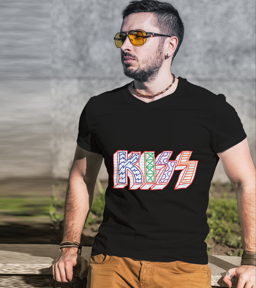 KISS Colorful Sketch Pattern Notebook T-Shirt