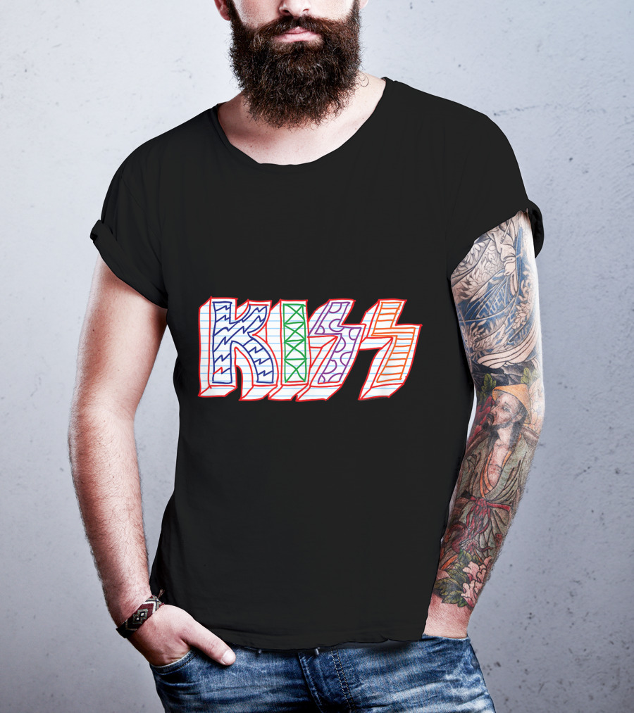 KISS Colorful Sketch Pattern Notebook T-Shirt