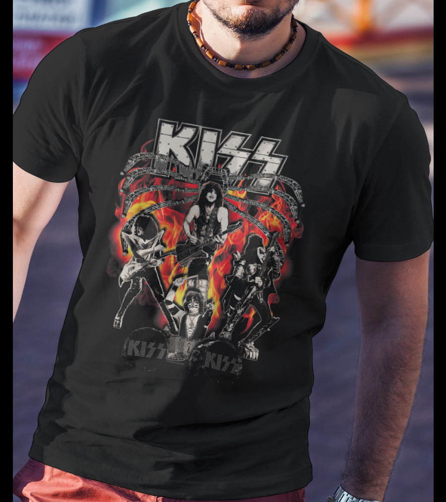 KISS Spider Stage Fiery Rock Band Performance T-Shirt