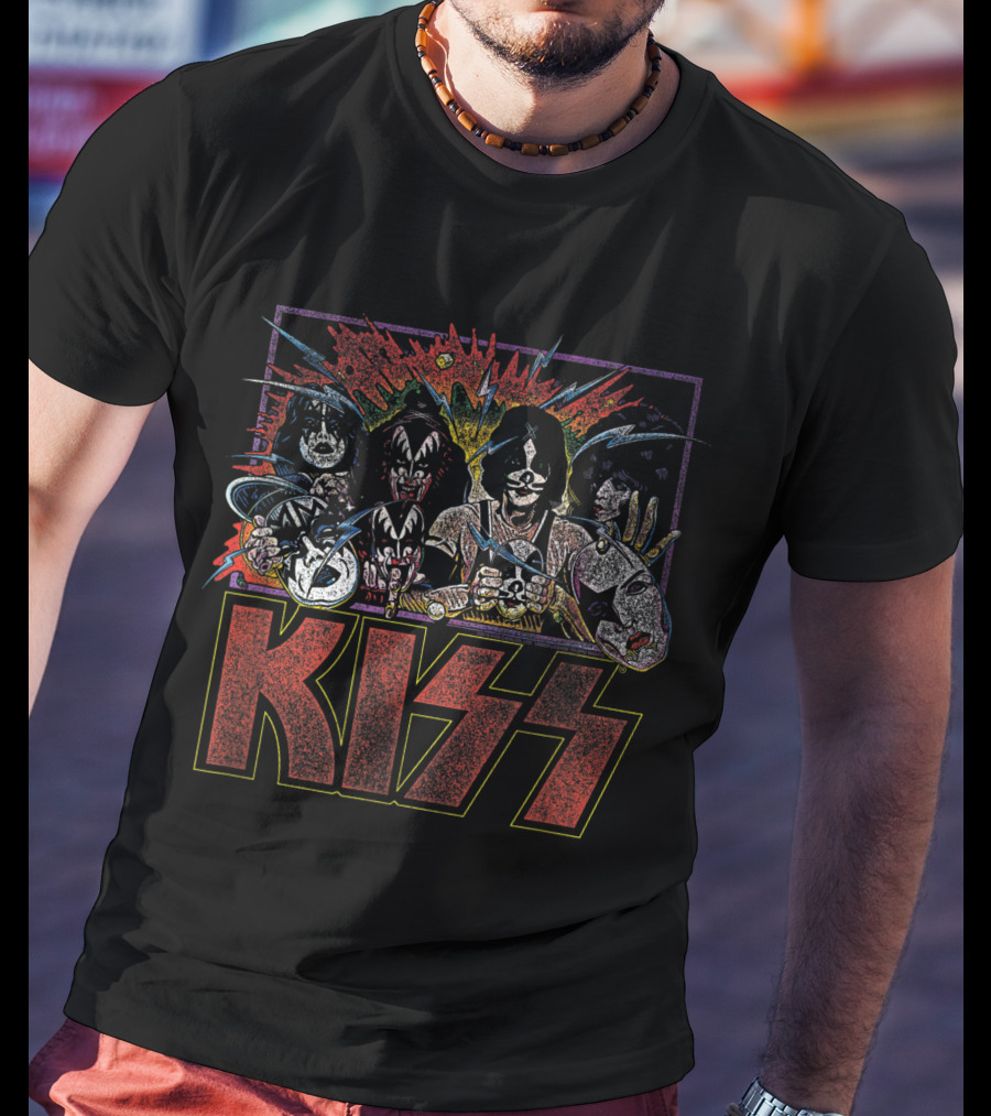 KISS Unmasked Explosive Comic Album T-Shirt