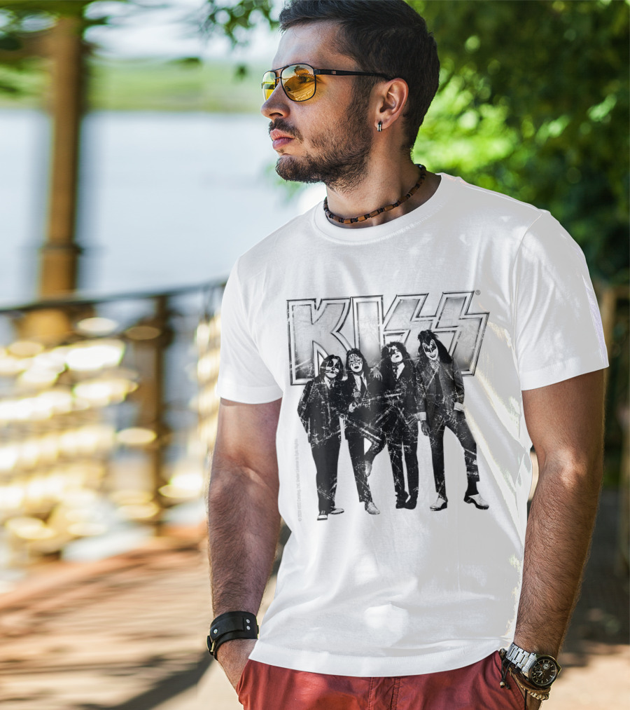 KISS Band Members Distressed Portrait T-Shirt