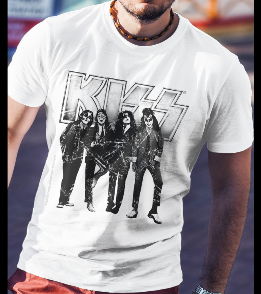 KISS Band Members Distressed Portrait T-Shirt