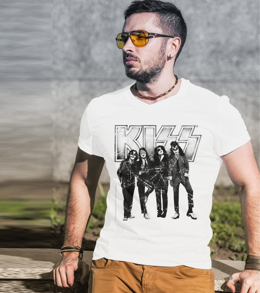 KISS Band Members Distressed Portrait T-Shirt