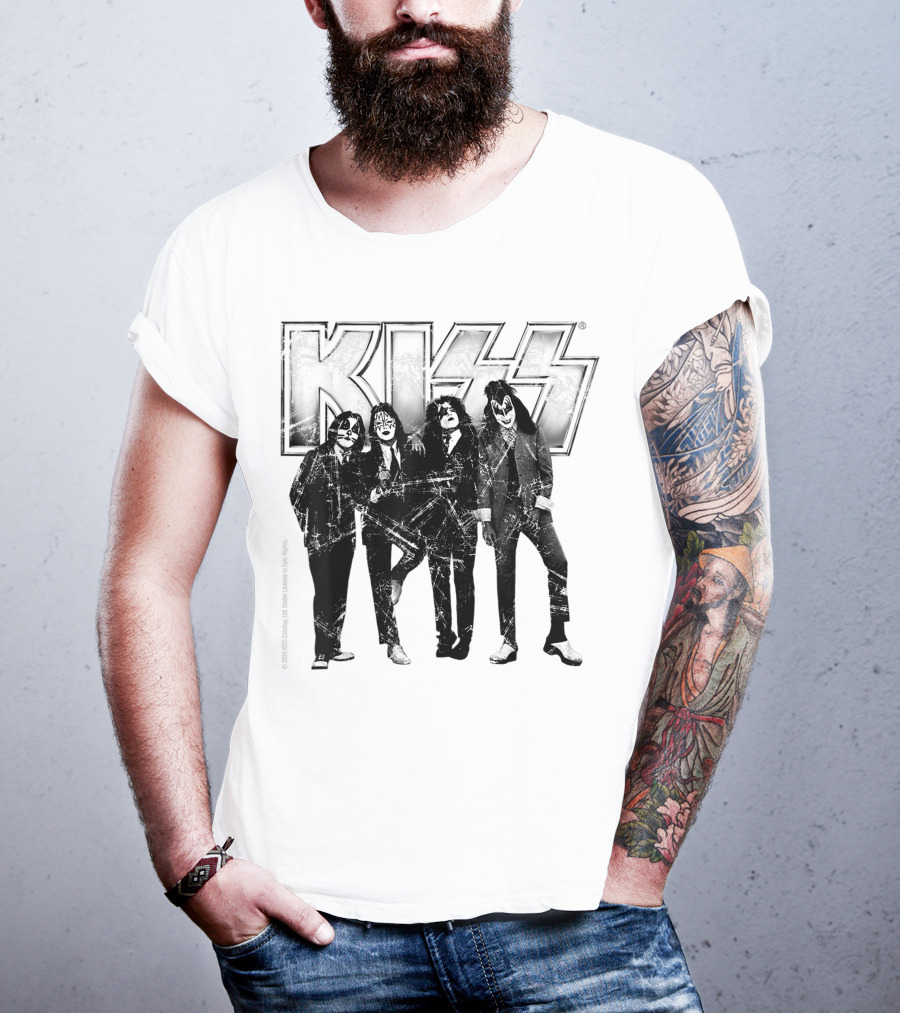 KISS Band Members Distressed Portrait T-Shirt