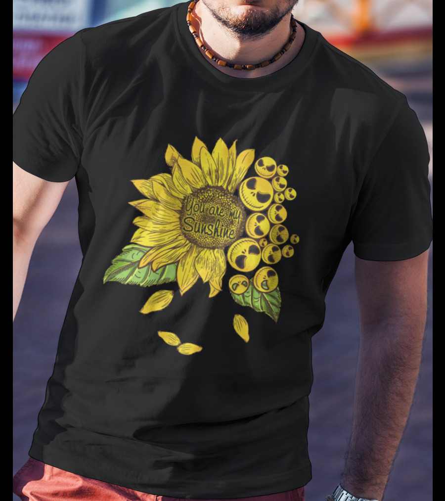 Nightmare Before Christmas You Are My Sunshine Sunflower Icons T-Shirt