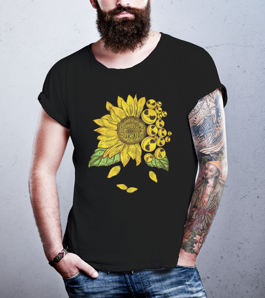 Nightmare Before Christmas You Are My Sunshine Sunflower Icons T-Shirt