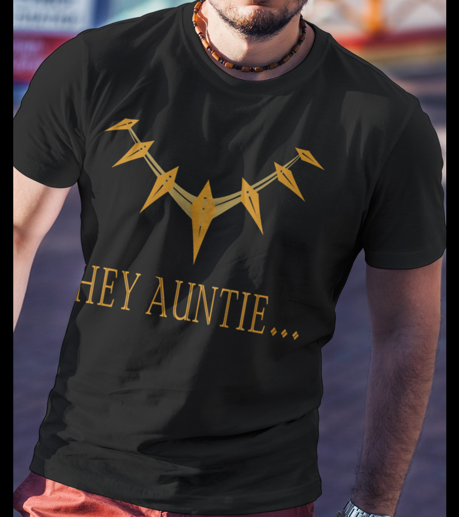 Black Panther Hey Auntie Necklace Iconic T-Shirt
