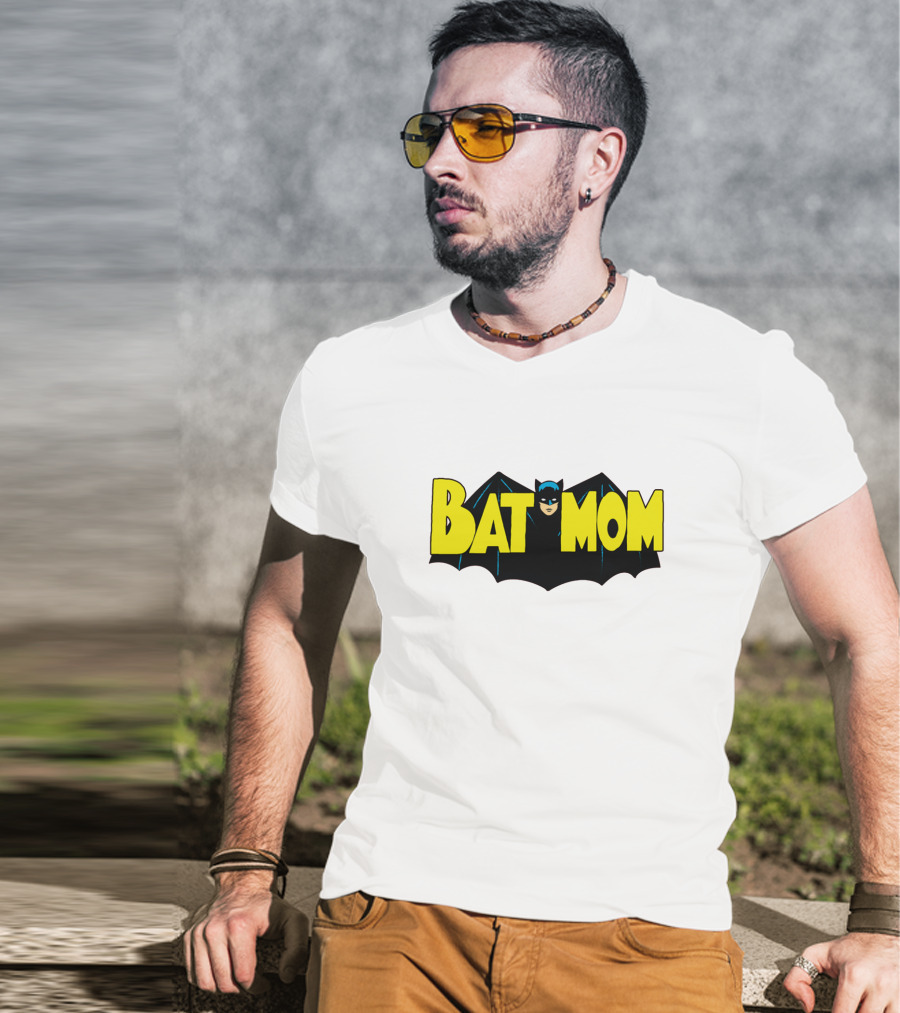 BATMOM Batman Logo Parody Cartoon T-Shirt