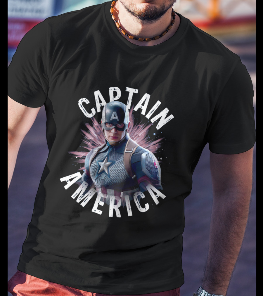 Captain America Vibrant Hero Aesthetic T-Shirt