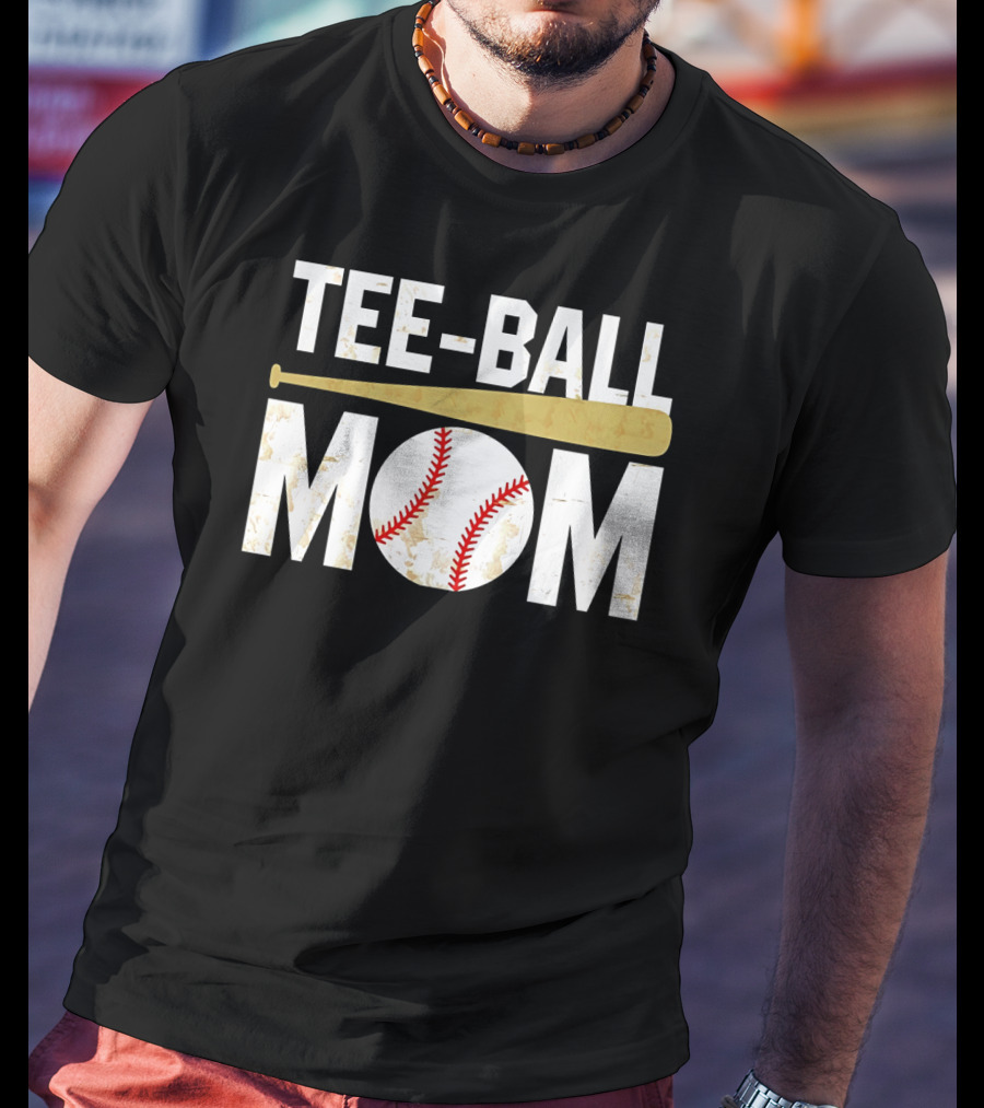 Tee-Ball Mom Baseball Softball Mama Tball Supporter T-Shirt