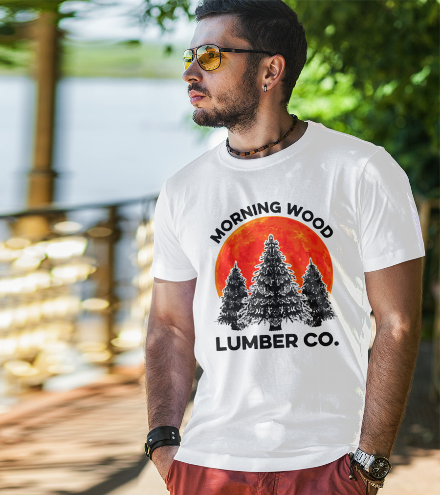 Morning Wood Lumber Co Sunlit Forest Scene T-Shirt