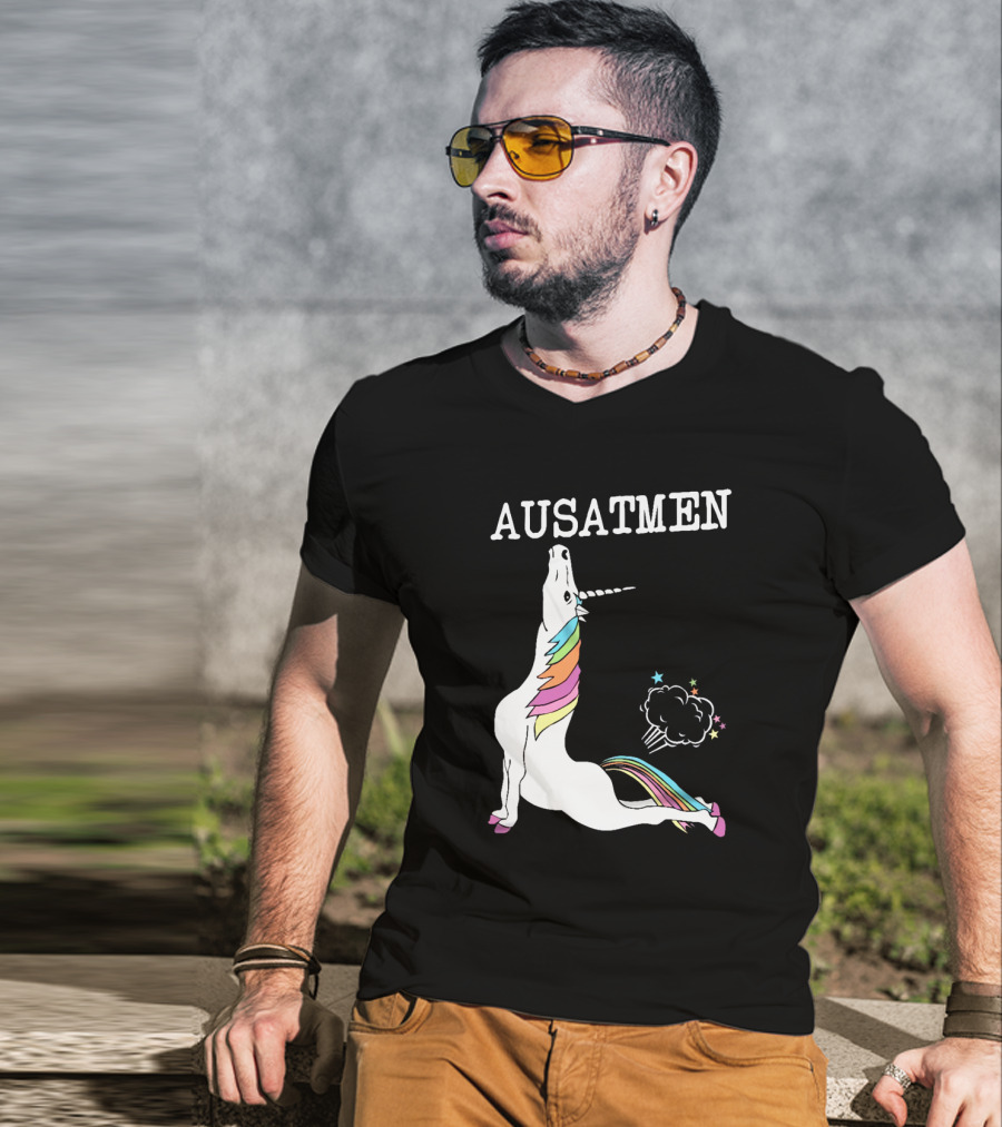 Ausatmen Unicorn Rainbow Cloud Stars T-Shirt