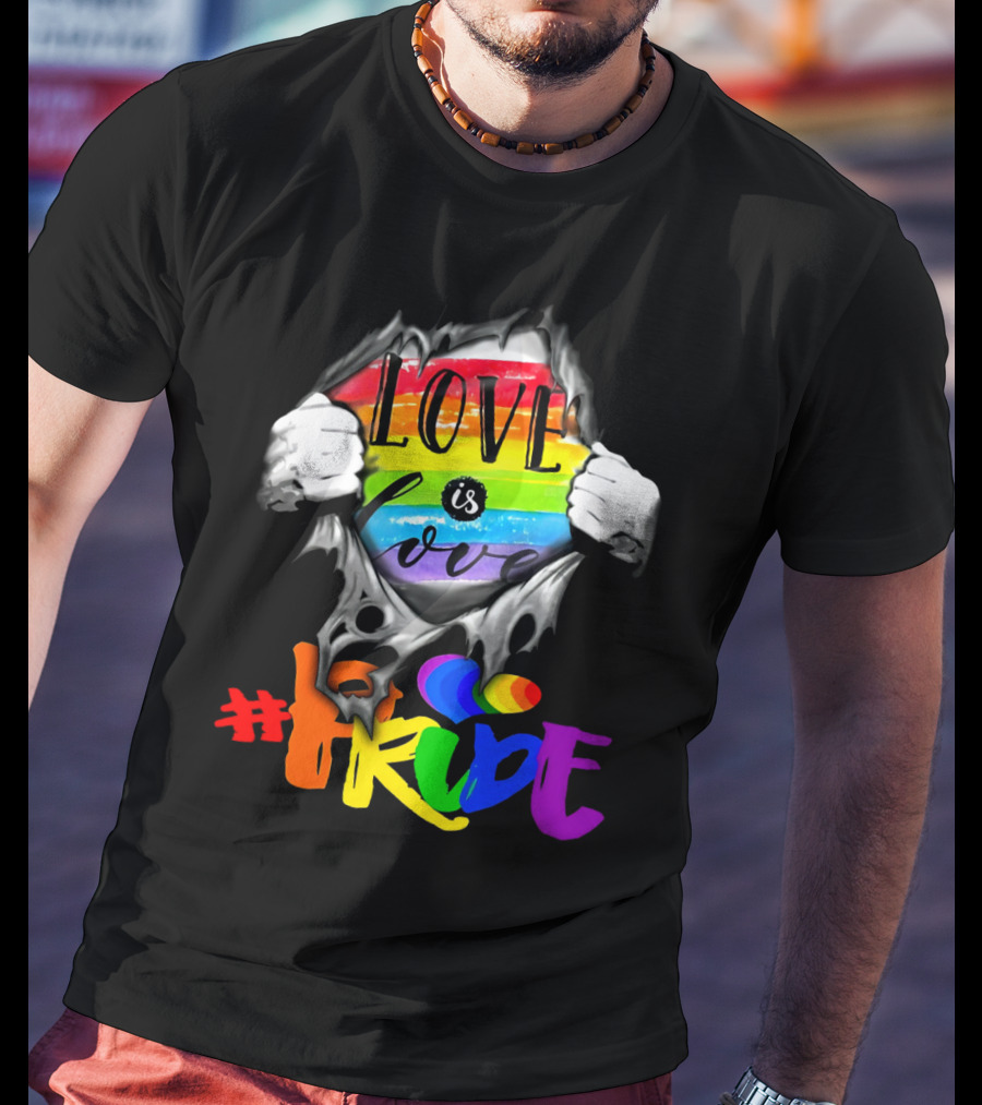 Love Is Love Rainbow Pride Hashtag T-Shirt
