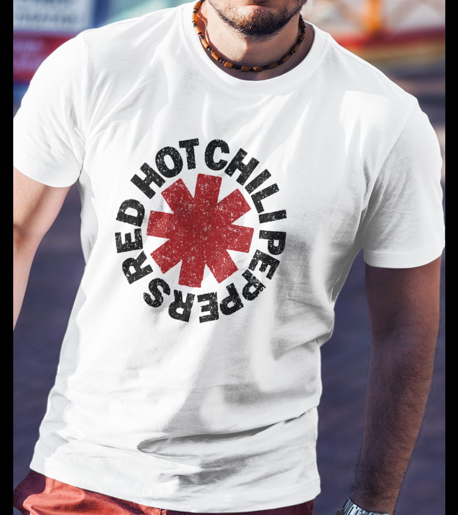 Red Hot Chili Peppers Distressed Logo Star T-Shirt