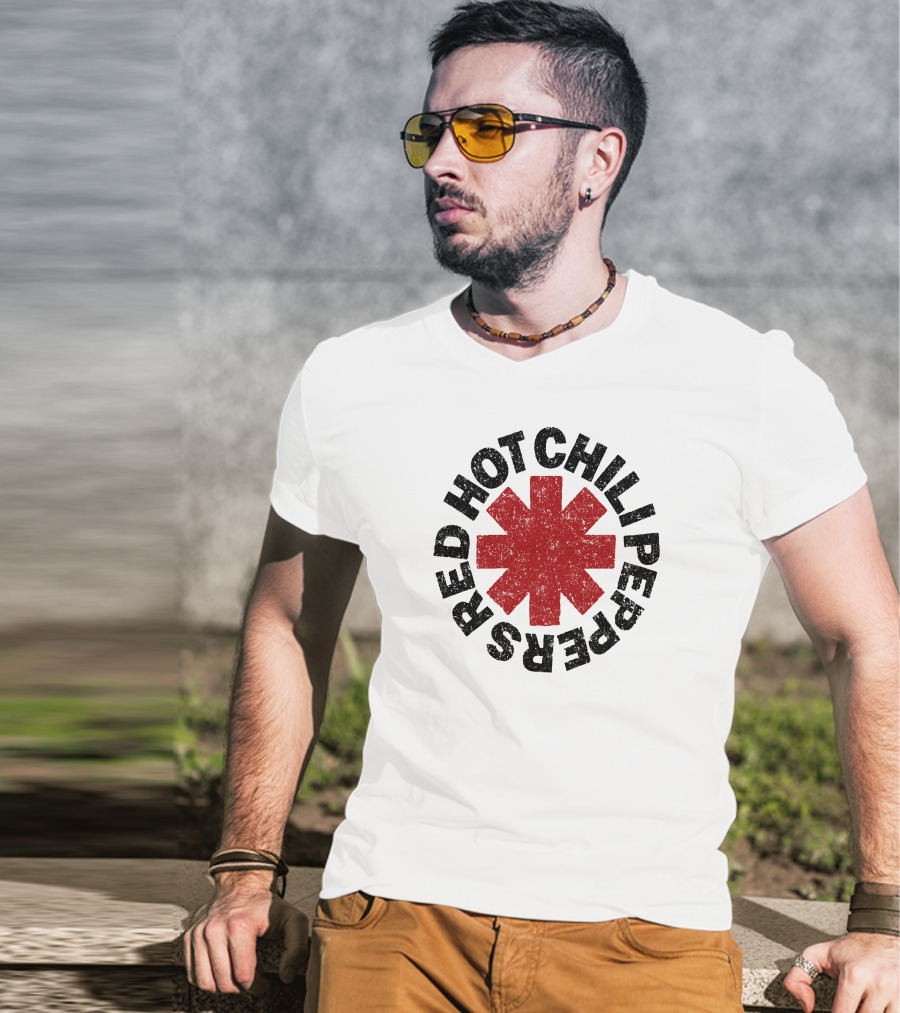 Red Hot Chili Peppers Distressed Logo Star T-Shirt