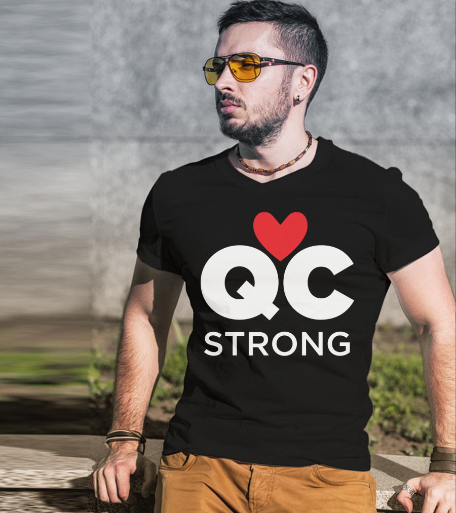 QC Strong Quad City Strong Heart T-Shirt
