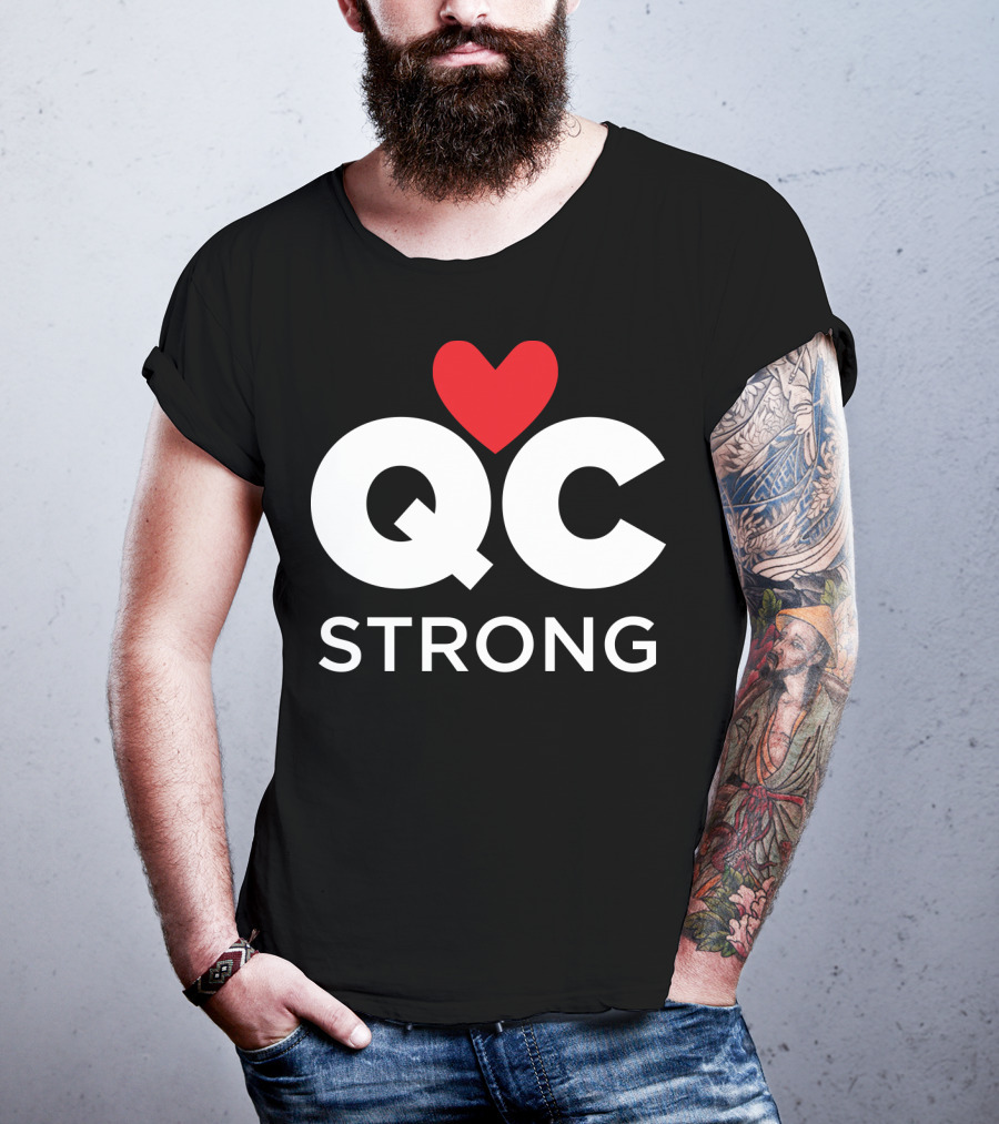 QC Strong Quad City Strong Heart T-Shirt