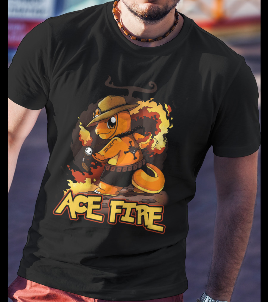 Ace Fire Charmander One Piece Crossover T-Shirt