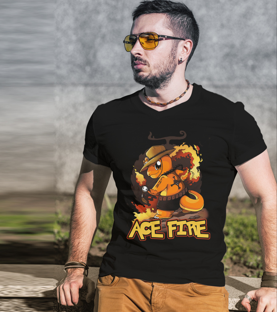 Ace Fire Charmander One Piece Crossover T-Shirt