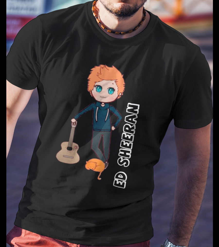 Ed Sheeran Cute Cat Guitar T-Shirt