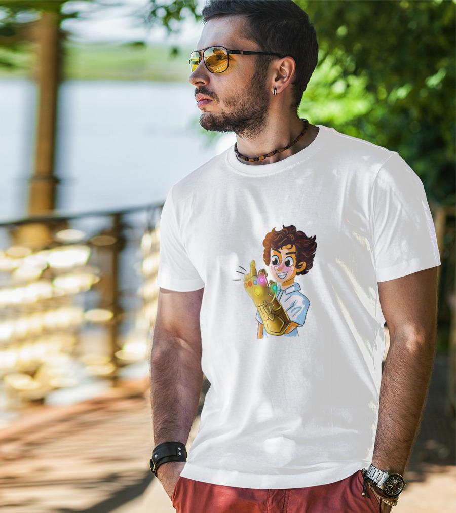 Jack Dylan Grazer Cartoon Character Wearing Infinity Gauntlet T-Shirt