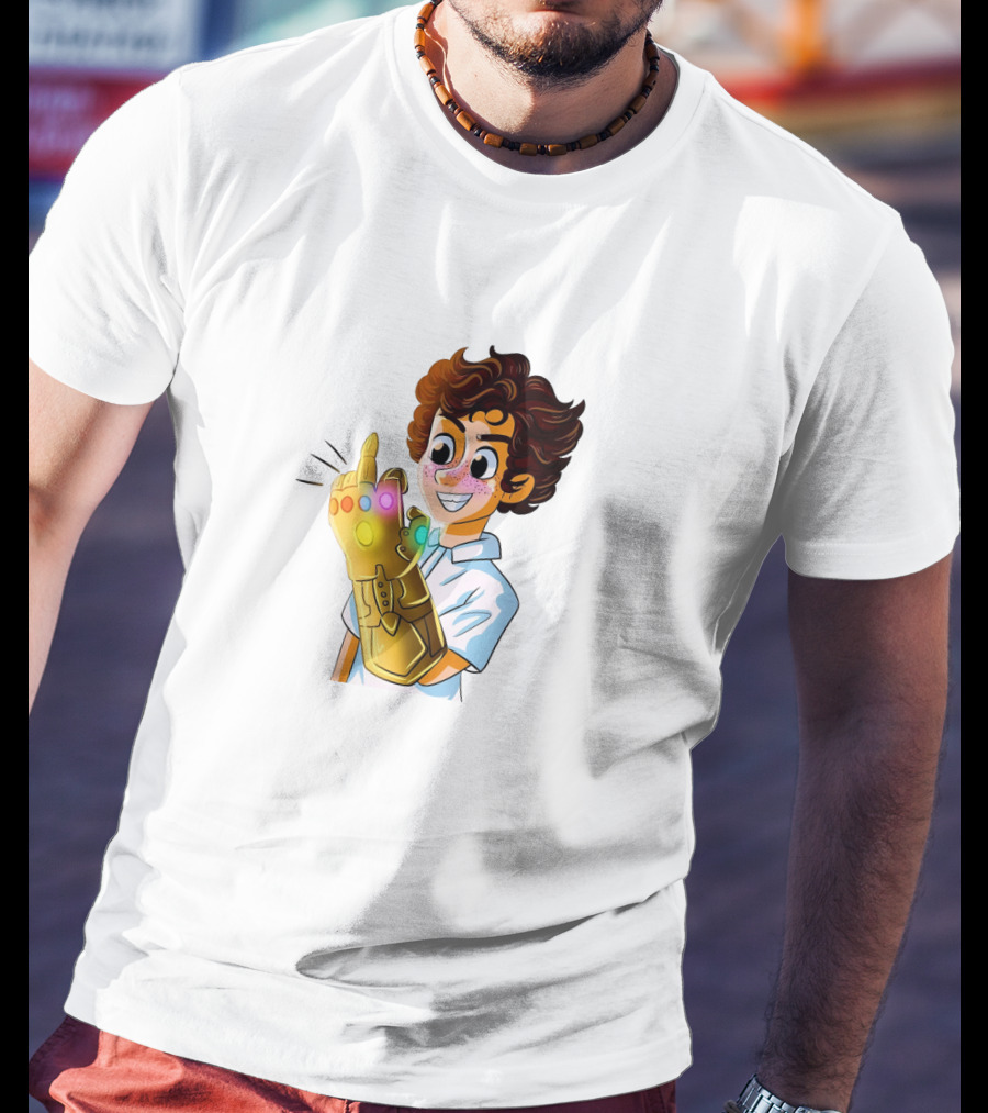 Jack Dylan Grazer Cartoon Character Wearing Infinity Gauntlet T-Shirt