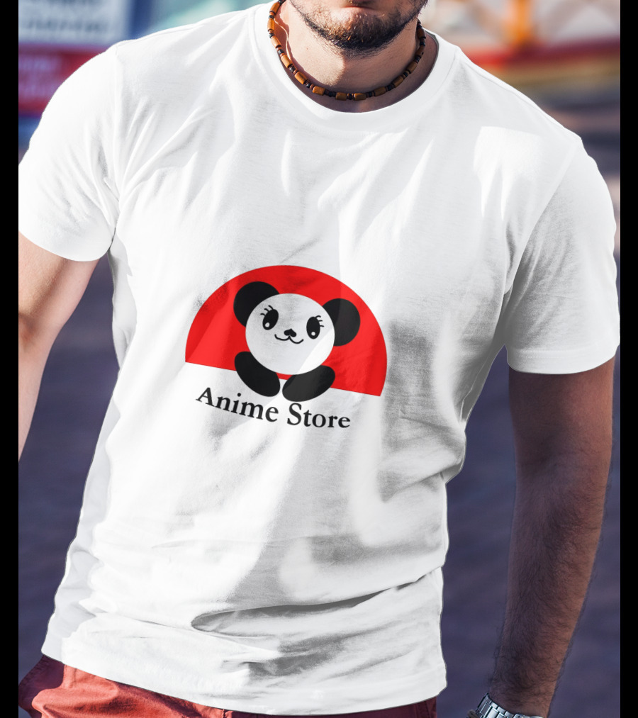 Anime Store Panda Logo Japan Sun Circle T-Shirt
