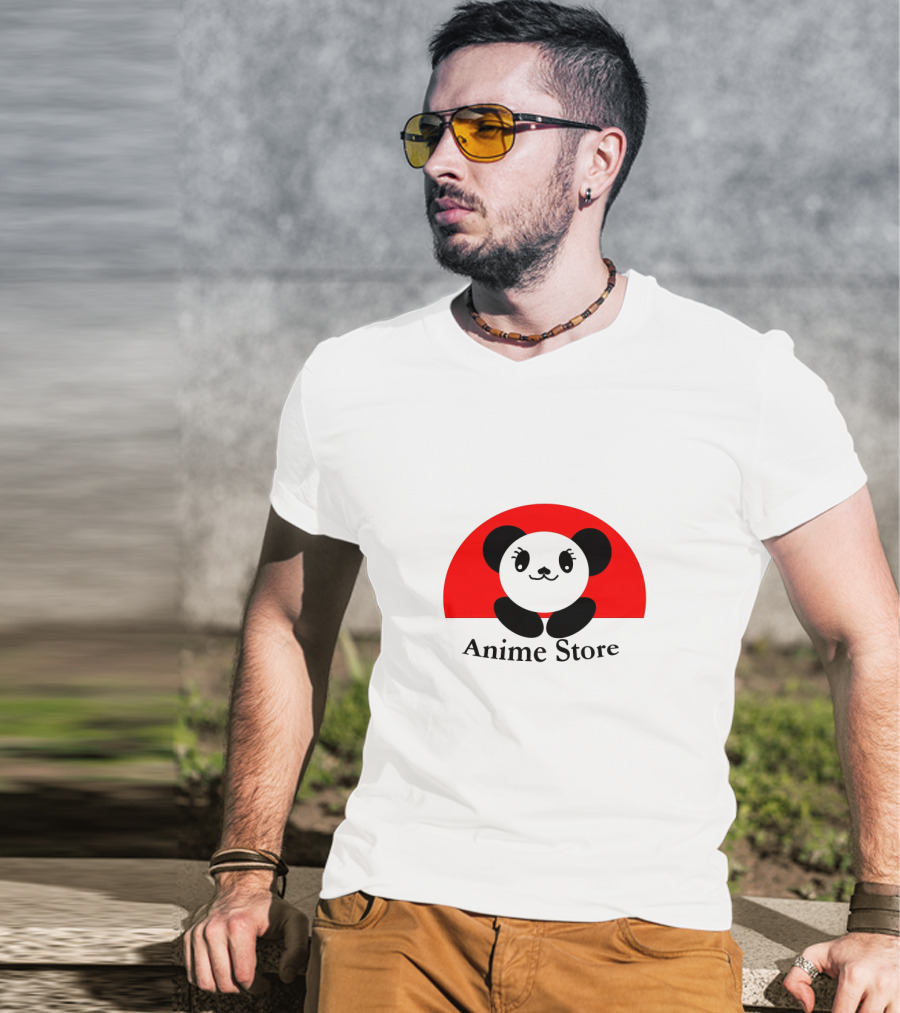 Anime Store Panda Logo Japan Sun Circle T-Shirt