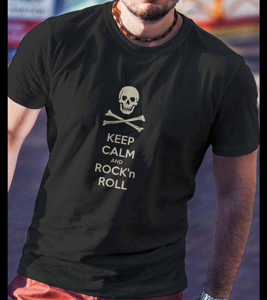 Sturgill Simpson Keep Calm And Rock 'n Roll Skull Crossbones T-Shirt