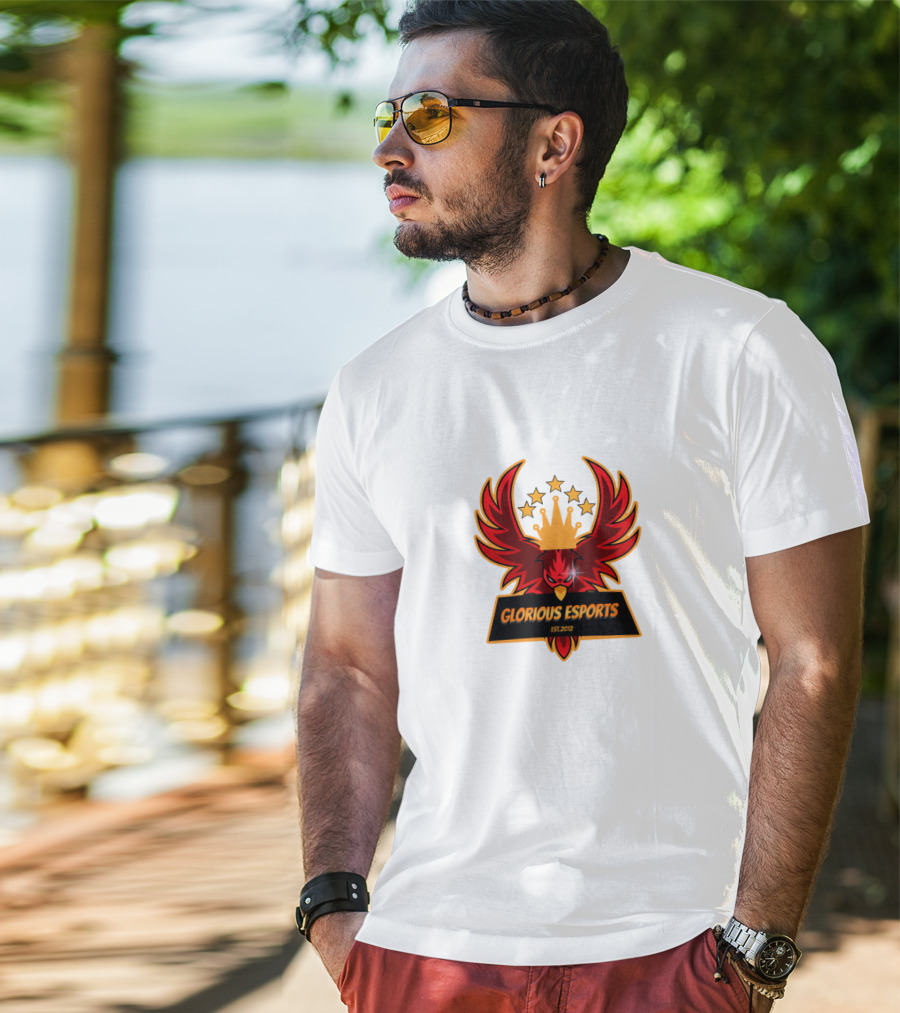 Glorious Esports Est.2012 Crowned Red Phoenix With Stars T-Shirt