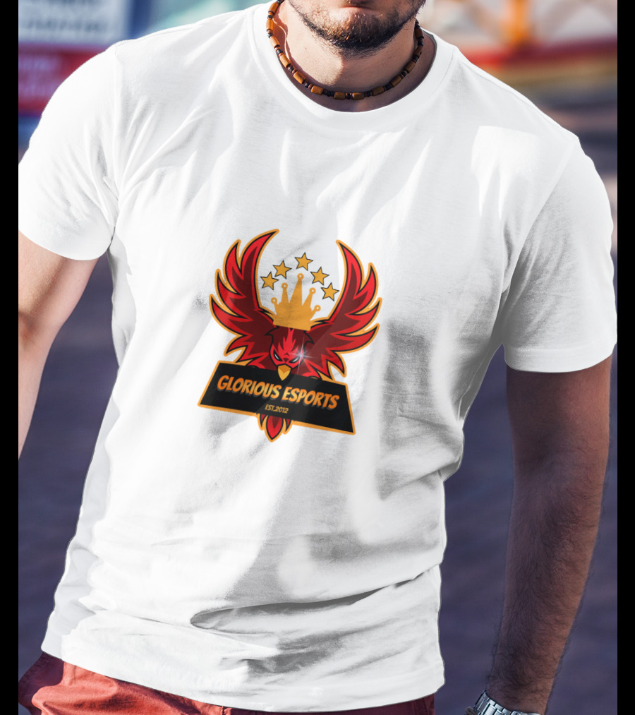 Glorious Esports Est.2012 Crowned Red Phoenix With Stars T-Shirt
