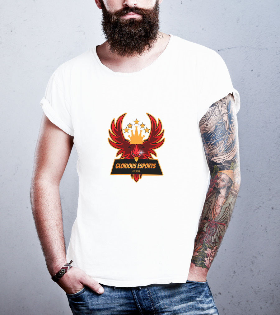 Glorious Esports Est.2012 Crowned Red Phoenix With Stars T-Shirt