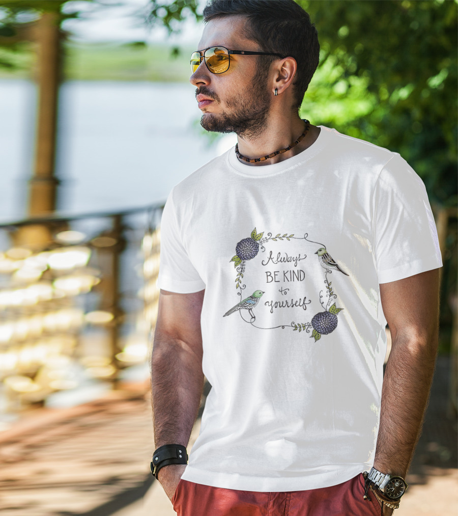 Always Be Kind To Yourself Floral Bird T-Shirt