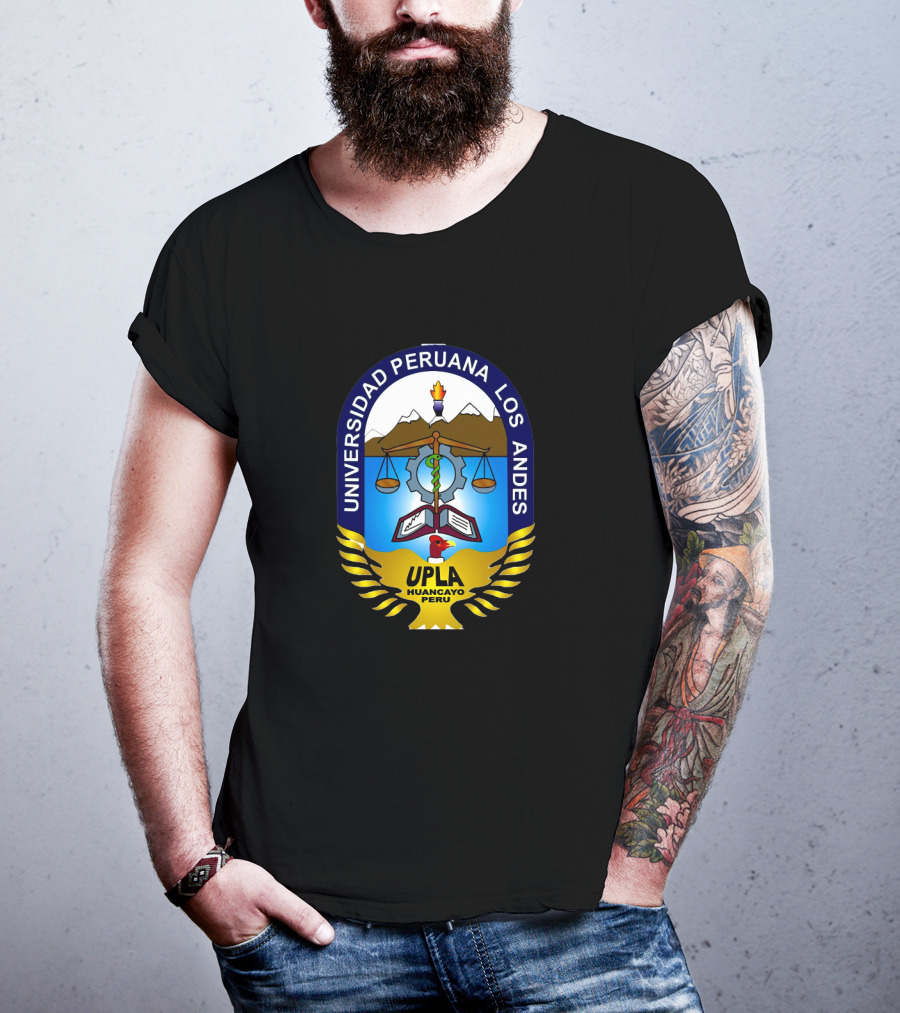 Universidad Peruana Los Andes UPLA Huancayo Peru Crest With Scales And Mountains T-Shirt
