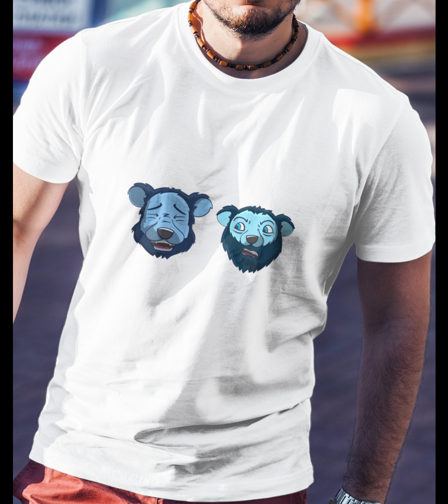 2 Bears 1 Cave Podcast Animated Bear Faces T-Shirt