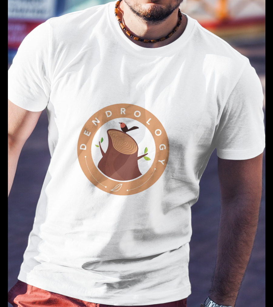 Dendrology Tree Stump With Bird Circle T-Shirt