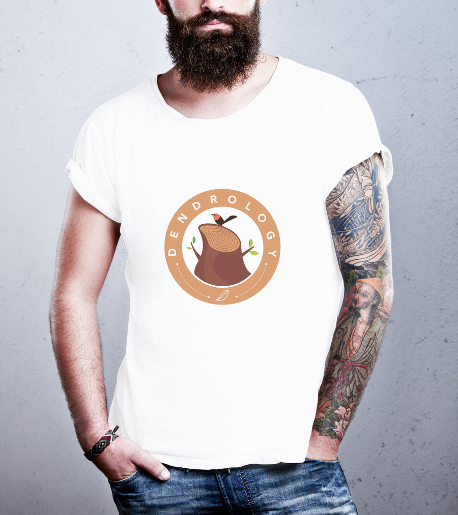 Dendrology Tree Stump With Bird Circle T-Shirt
