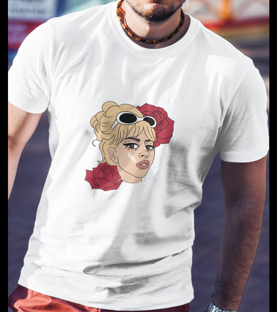 Kali Uchis Blonde Sunglasses Red Roses T-Shirt