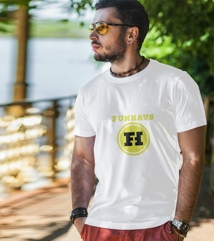 Funhaus FH Logo In Yellow Circle T-Shirt
