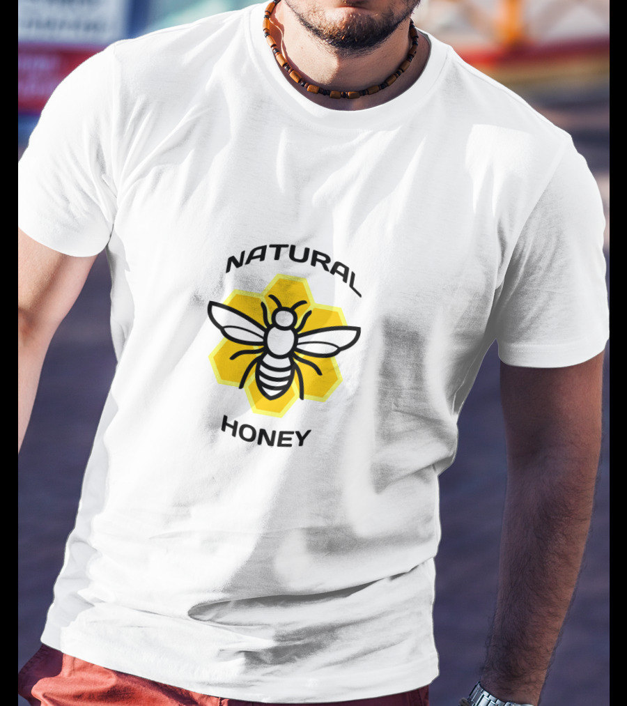 Natural Honey Bee Hexagon T-Shirt
