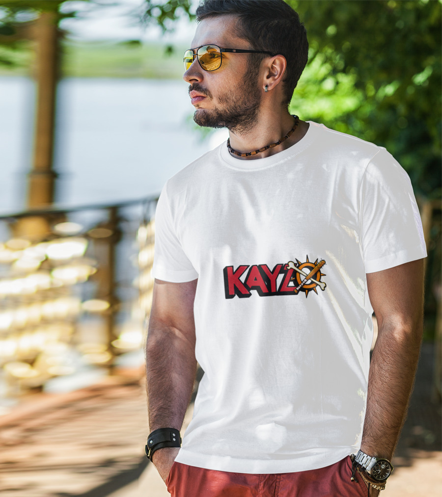 KAYZO Bones And Bat Symbol With Compass T-Shirt